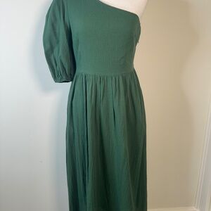 Petal and Pup one shoulder green dress.  Size small